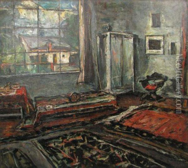 Atelierul Din Targoviste Oil Painting - Petrascu Gheorghe