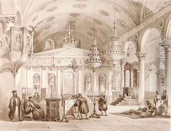 The Greek Church of Baloukli near Constantinople Oil Painting - Thomas Allom