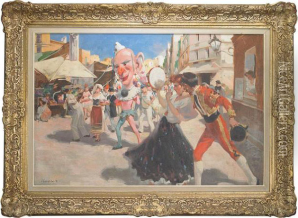 Parade Oil Painting - W. Emery Vizkelety