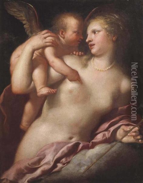 Venere E Amore Oil Painting - Pietro Liberi