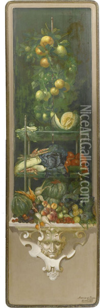 The Four Seasons Oil Painting - Antonio De Grada