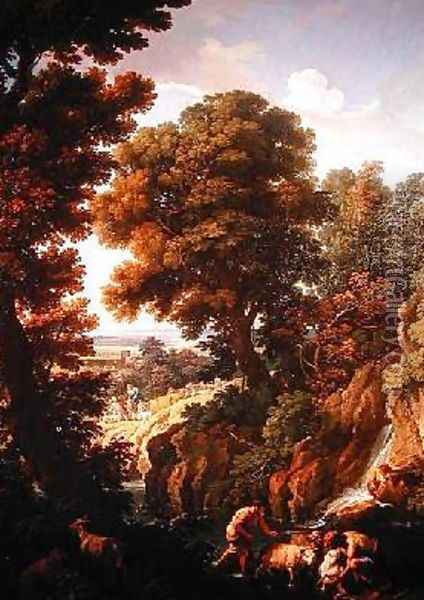 A Landscape with Shepherds 1730 Oil Painting - Andrea Locatelli