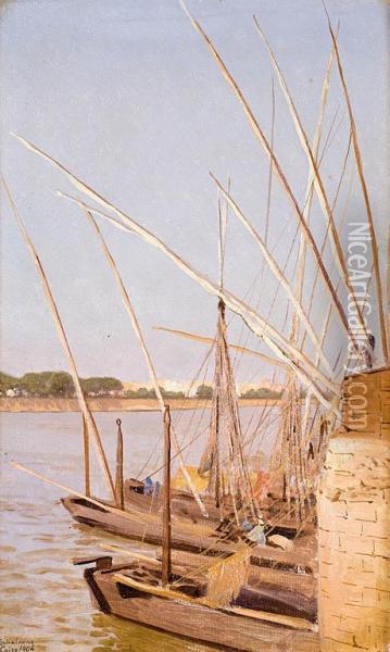 Szebeki Na Nilu Oil Painting - Stefan W. Bakalowicz