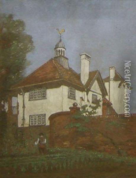 Figure Before A Manor House Oil Painting - Willem Leendert Bruckman