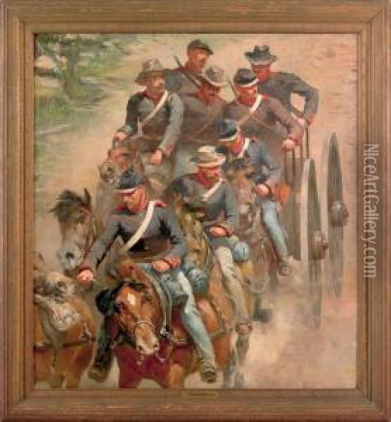 Civil War Scene Oil Painting - Paul Dominique Philippoteaux