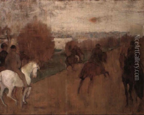 Cavaliers Sur Une Route Oil Painting - Edgar Degas