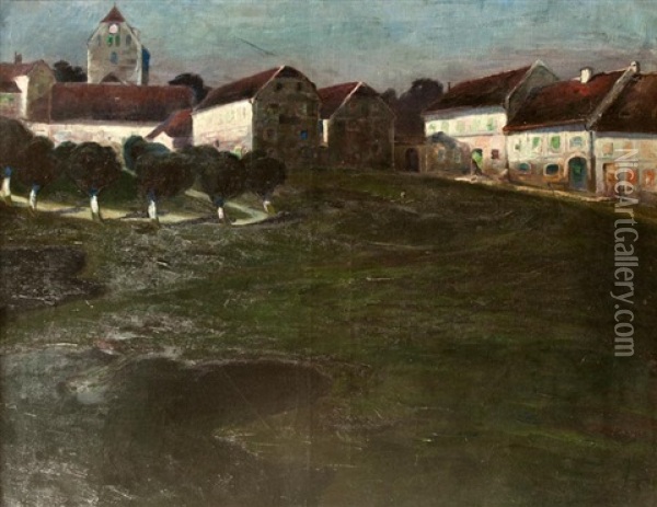 Felvideki Varosreszlet Oil Painting - Bela Dery