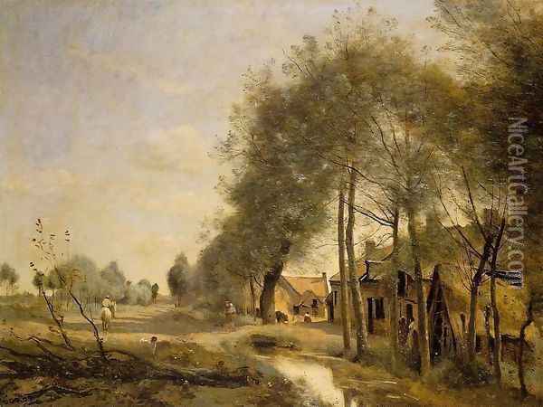 The Sin-le-Noble Road near Douai Oil Painting - Jean-Baptiste-Camille Corot