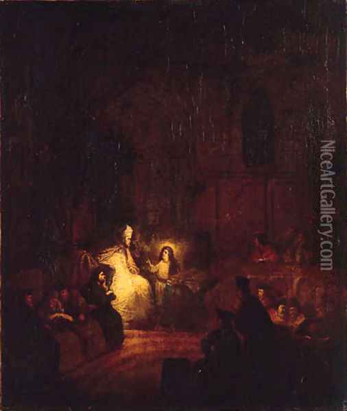 Christ among the Doctors Oil Painting - Salomon Koninck