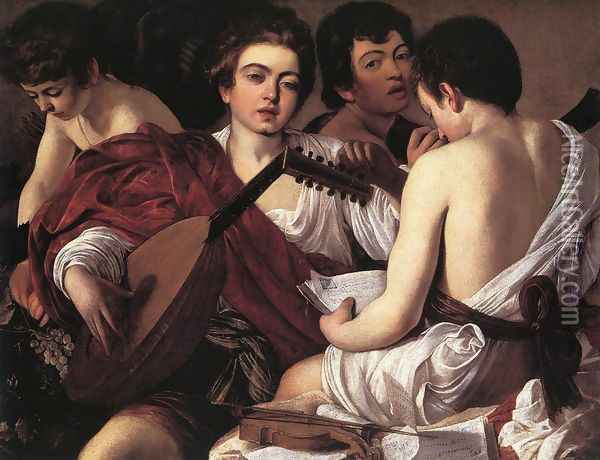 The Musicians 1595-96 Oil Painting - Caravaggio