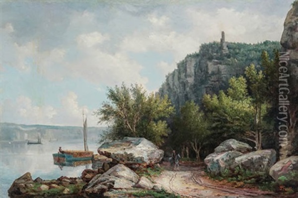 Eagle Point, Mississippi River, Dubuque, Iowa Oil Painting - John White Allen Scott