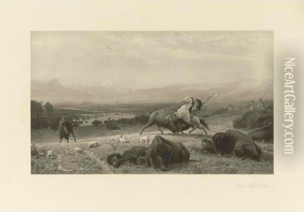 The Last Of The Buffalo Oil Painting - Albert Bierstadt