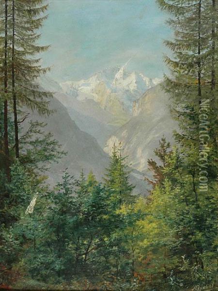 Pejzaz Gorski Oil Painting - Albert Gysling
