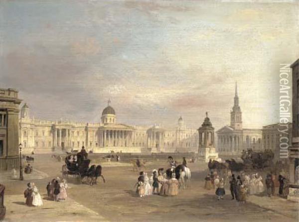 Trafalgar Square Oil Painting - Edward Pritchett