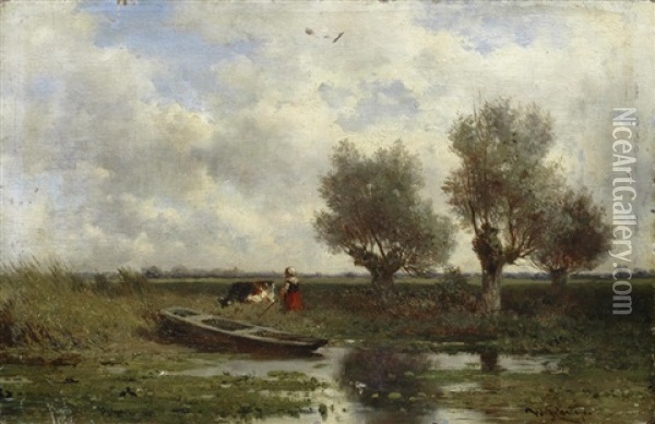 Dutch Landscape Oil Painting - Willem Roelofs