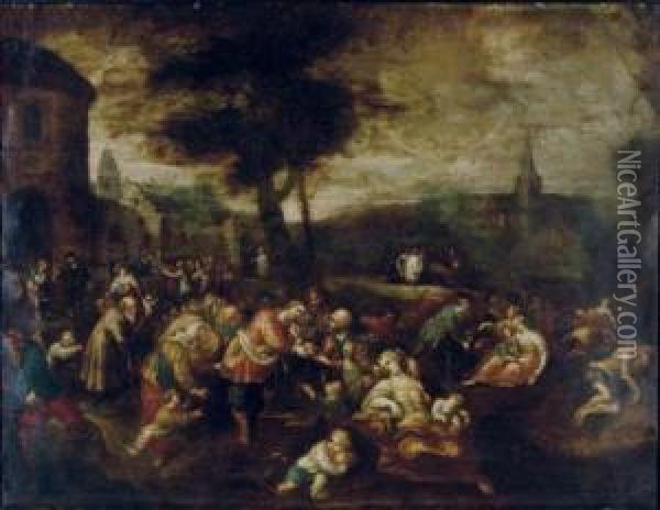 The Feeding Of The Five Thousand Oil Painting - Hans III Jordaens