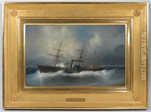 Wreck Of The Atlantic Oil Painting - Philippe Tanneur