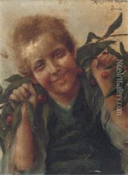 The Cherry-picker Oil Painting - Margherita Pastore Pastore