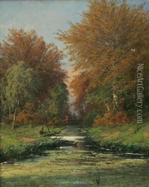 Landskap Oil Painting - Heinrich Gogarten