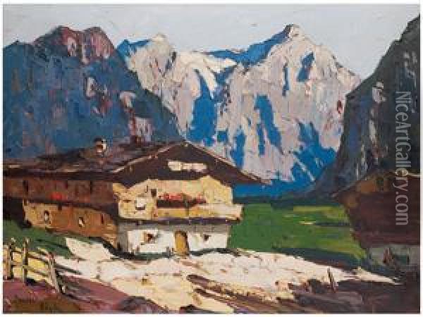 A Svajci Alpok Oil Painting - Rudolf Negely