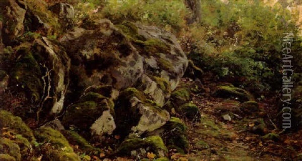 Sasmmaloituneet Kivet Oil Painting - Berndt Adolf Lindholm