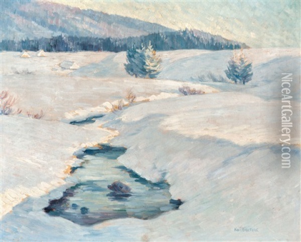 Winter Landscape Oil Painting - Karl Bartels