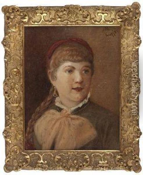 Portrait Einer Jungen Frau Oil Painting - Johann Michael Kupfer