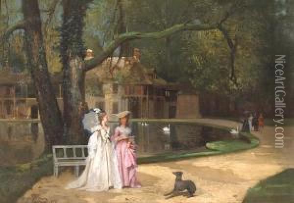 The Promenade Oil Painting - Joseph Caraud