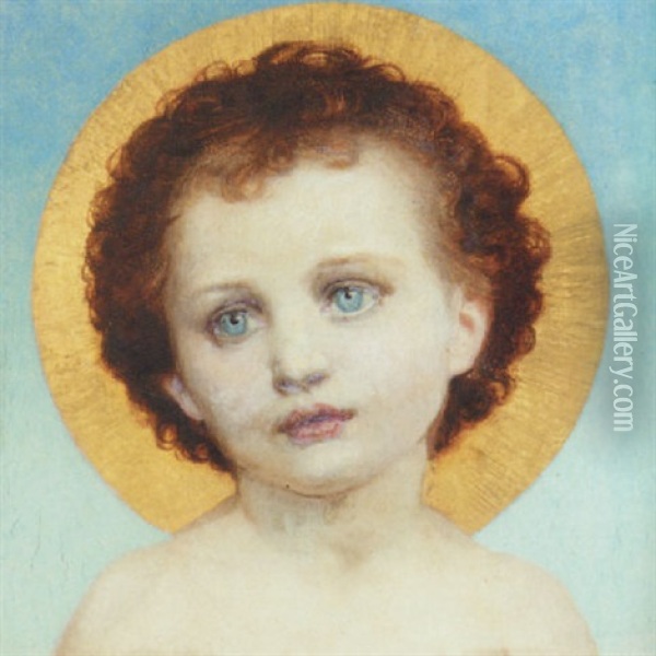 An Infant Saint Oil Painting - Frank Dicksee