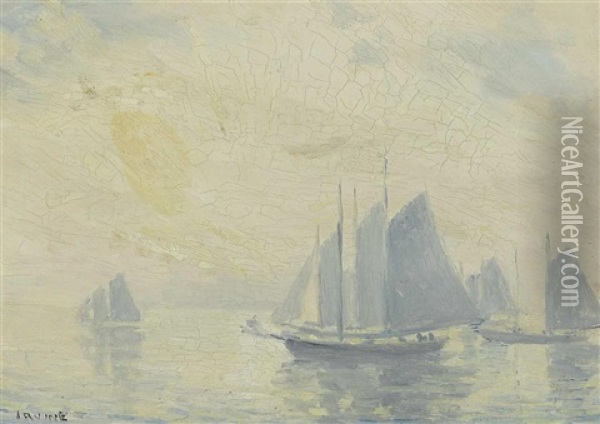 A Harbor Scene Oil Painting - Wilson Henry Irvine