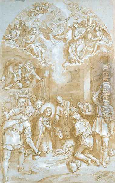 The Adoration of the Shepherds Oil Painting - Niccol Martinelli, Il Trometta