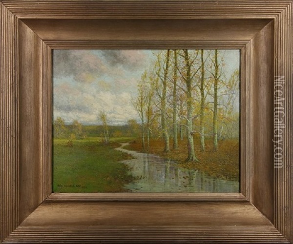 Autumn Trees And Stream Oil Painting - George Howell Gay