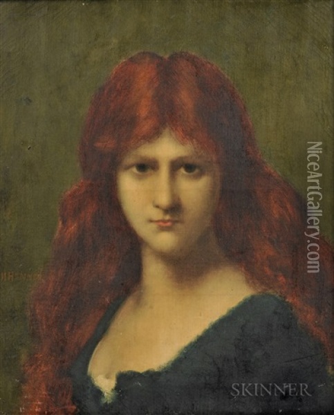 Portrait Of A Redhead Oil Painting - Jean Jacques Henner