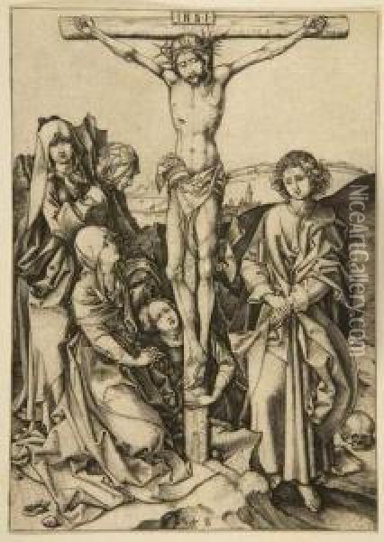 Christus Am Kreuz. Oil Painting - Martin Schongauer