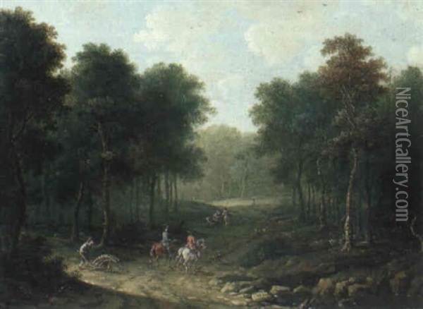 Waldpartie Mit Figurenstaffage Oil Painting - Johann Christoph Dietzsch