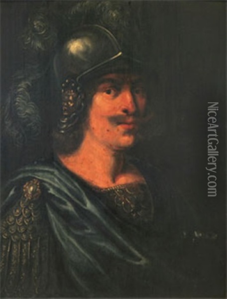 Man I Romersk Rustning Oil Painting - Karel van Mander III