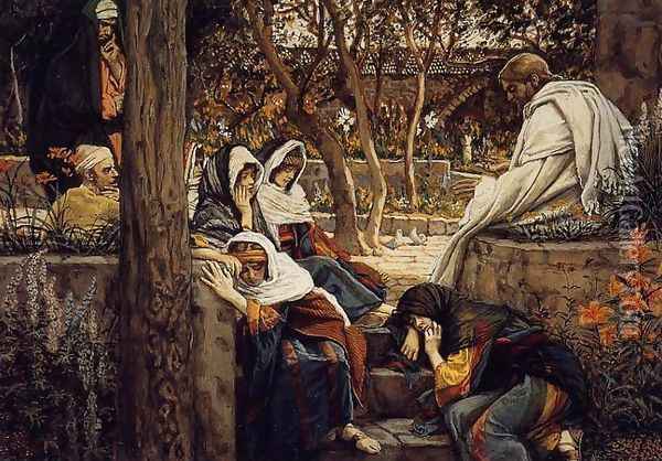 Jesus At Bethany Oil Painting - James Jacques Joseph Tissot