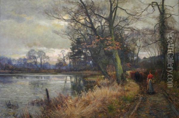 The Margin Of The Mere Oil Painting - Walter Follen Bishop