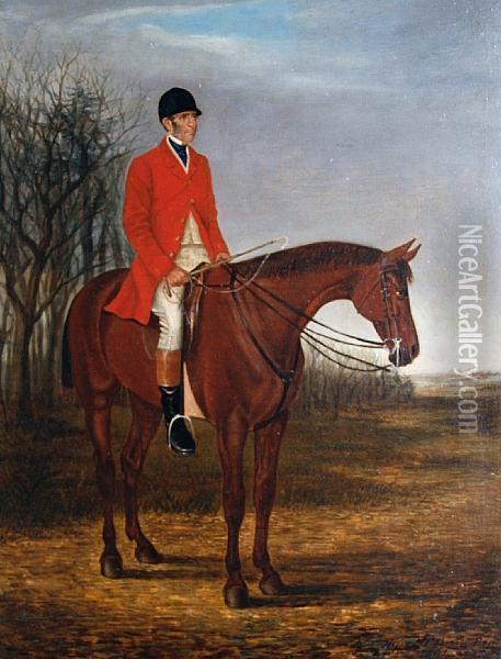 A Huntsman And Horse Oil Painting - Alfred S. Bishop
