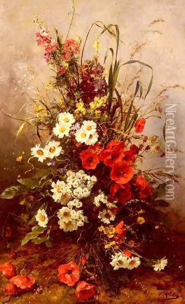 Wild Flowers Oil Painting - Victor Leclaire