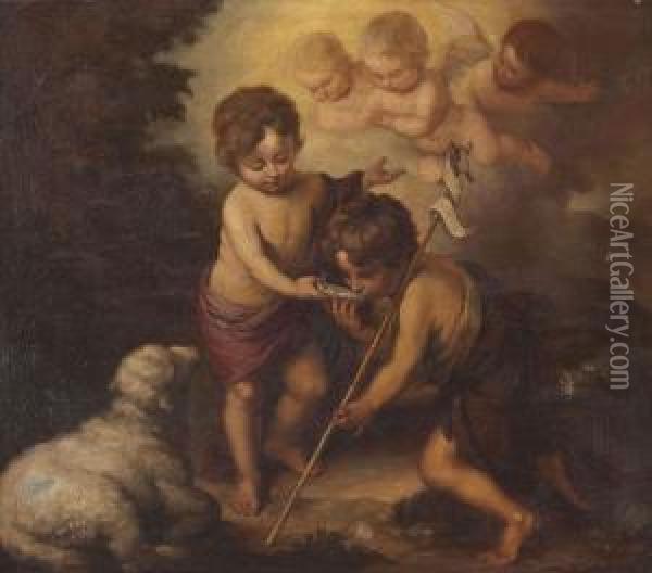 Jesusknabe Und Johannes Oil Painting - Bartolome Esteban Murillo