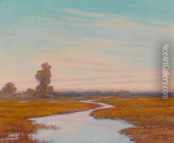 Meadow Brook Oil Painting - Albert Prentice Button