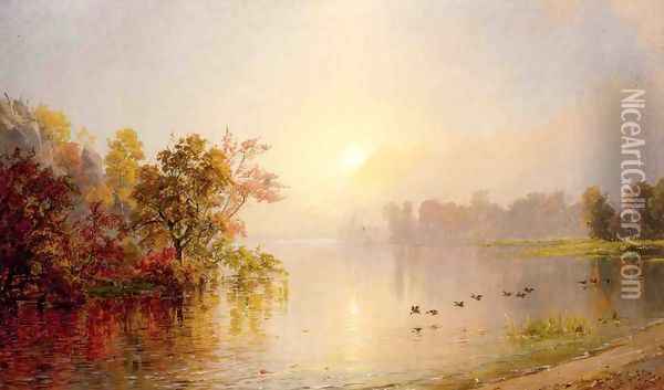 Hazy Afternoon, Autumn, 1873 Oil Painting - Jasper Francis Cropsey