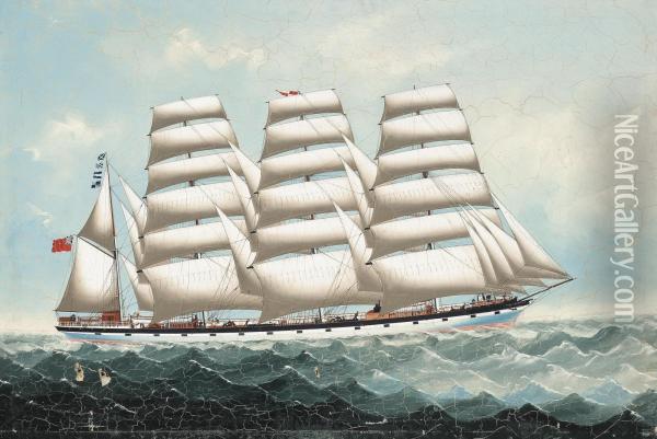 The British Four-masted Barque Oil Painting - Lai Fong
