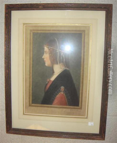 Portrait Of A Woman Profile Oil Painting - William Gowe Ferguson