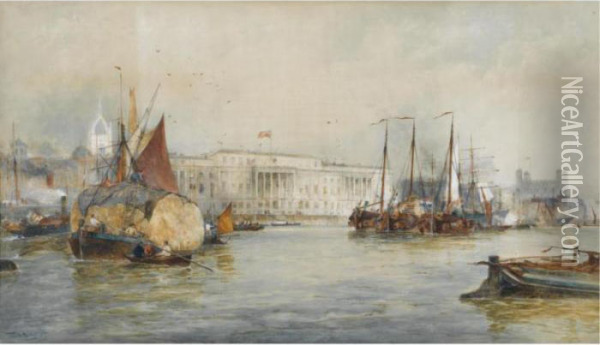 Her Majesty's Customs, London Oil Painting - Thomas Bush Hardy