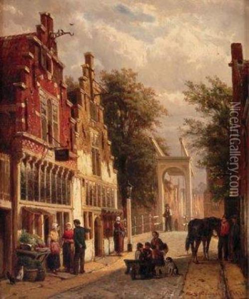 Calle Holandesa Oil Painting - Cornelis Springer