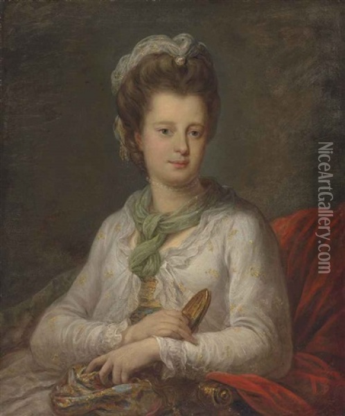 Portrait Of Elizabeth Kerr (1745-1780), Nee Fortescue, Marchioness Of Lothian Oil Painting - Angelika Kauffmann