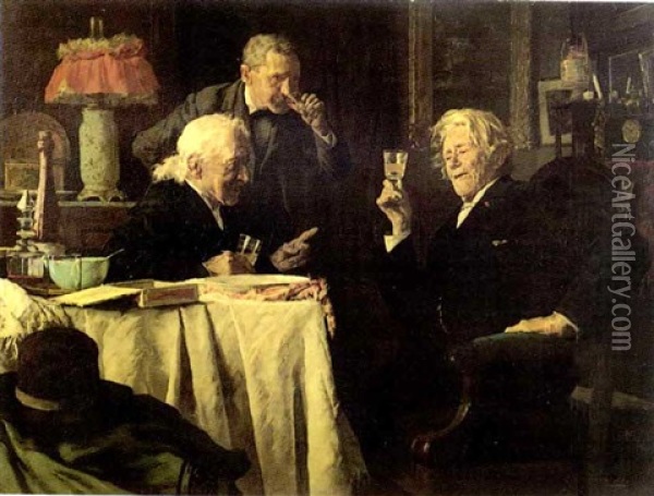 After Dinner Cordials Oil Painting - Louis Charles Moeller