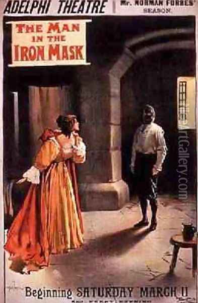 Poster The Man in the Iron Mask at The Adelphi Theatre London Oil Painting - Albert Morrow